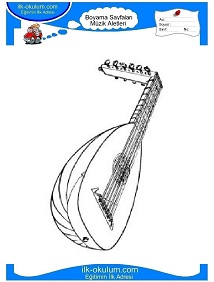 Çocuklar İçin Mandolin Boyama Sayfaları 